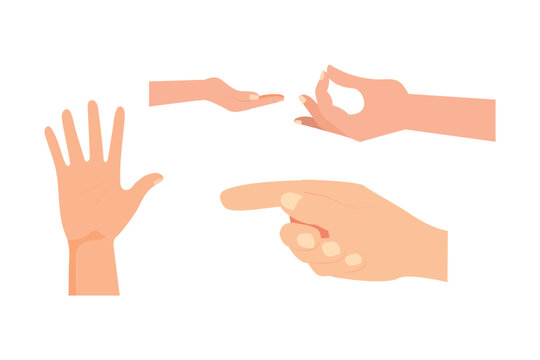 Set hands gesture with nails and fingers