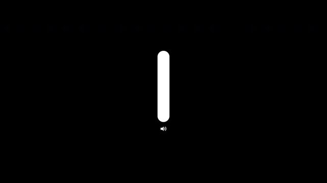 Vertical volume bar control slider animation with alpha channel for video editing