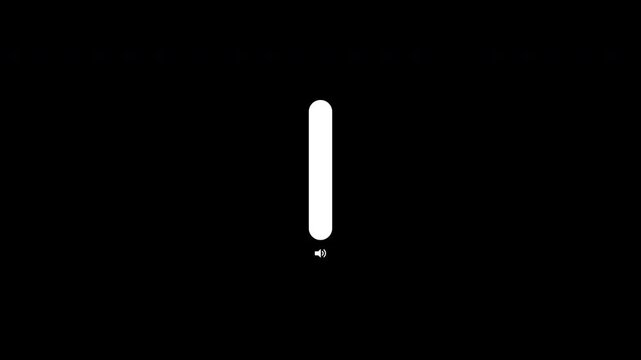 Vertical volume slider indicator bar with sound icon on transparent background