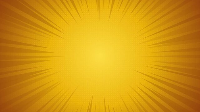 Yellow comic book speed lines overlay with isolated transparent background