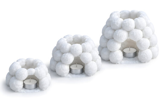 Three Finnish Snowball Lanterns in Small Medium and Large Sizes