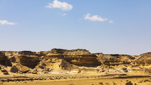 Eroded rock landscape at a fossilised reef edge, Huqf stone desert, Arabian Peninsula, Sultanate of Oman