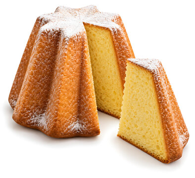 Sliced Italian Pandoro with Golden Crust and Sugar