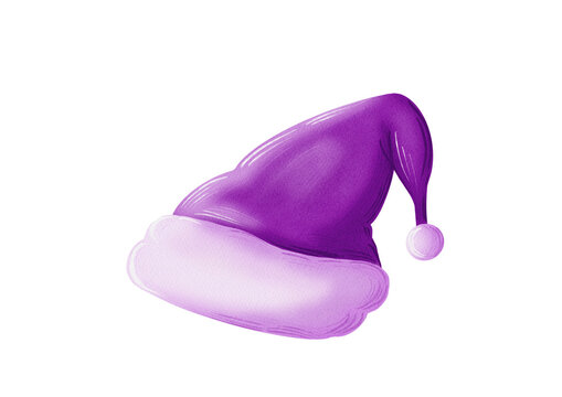 Winter hat made in Procreate in Watercolor technique. PNG file. 300 DPI. Raster. RGB