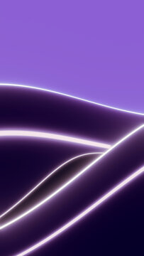 Abstract digital art with glowing purple curves on dark background
