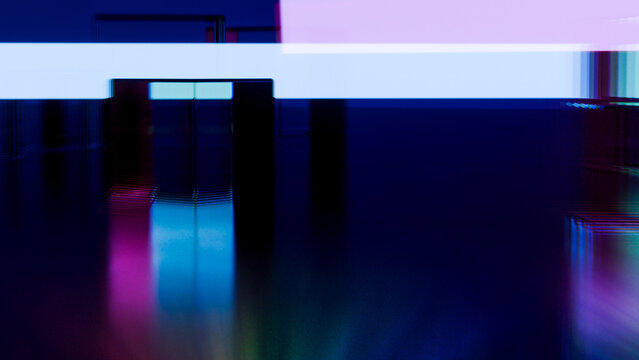 Abstract digital glitch art with colorful distorted rectangles