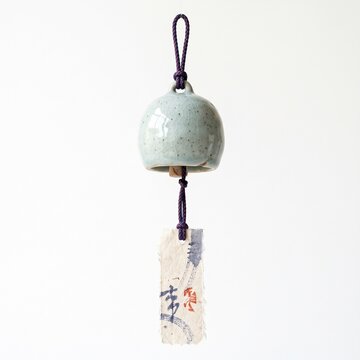 Japanese Furin Wind Bell With Unusual Ceramic Resonator