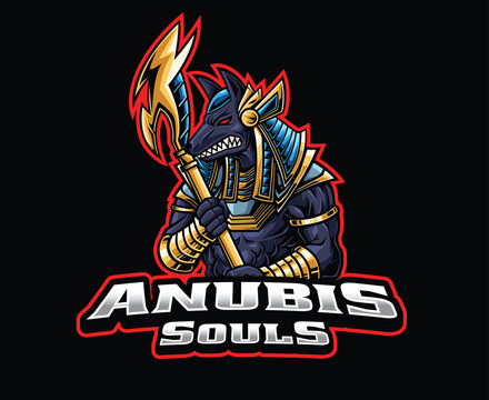 Anubis Egyptian Jackal God Mascot Logo Illustration