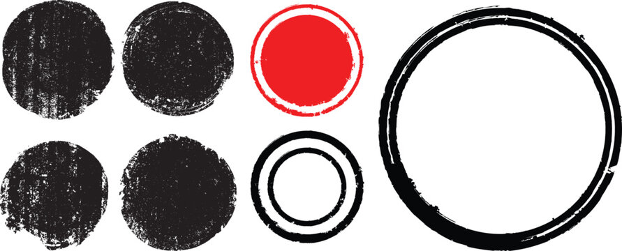 Grunge post Stamps Collection, Circles. Banners, Insignias , Logos, Icons, Labels and Badges Set . vector distress textures.blank shapes.
