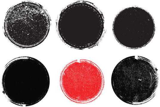 Grunge post Stamps Collection, Circles. Banners, Insignias , Logos, Icons, Labels and Badges Set . vector distress textures.blank shapes.
