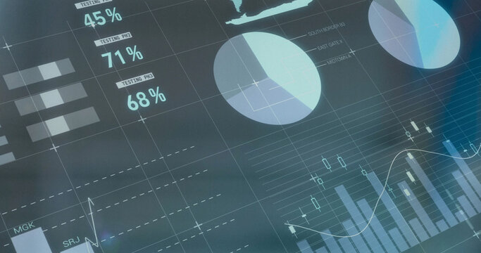 Image of data processing over white background