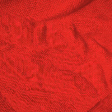 Grobe rote Stofftextur mit Falten - Rustikaler Hintergrund