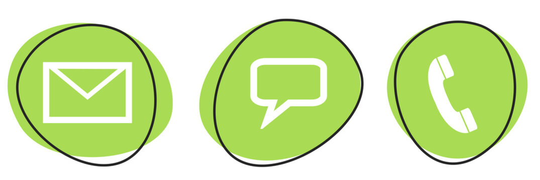 3 gr&uuml;ne Kontakt Icons - Button Banner