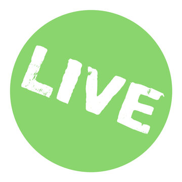 Live - Runder gr&uuml;ner Button