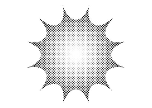 Halftone Comic Explosion Burst Star on Transparent Background