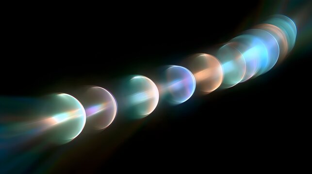 Diagonal optical ghost overlay with colorful lens flares