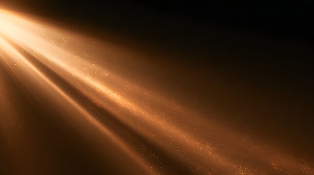 Golden sunlight rays shining through darkness
