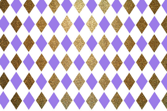 Diamond pattern purple gold glitter