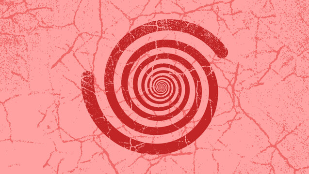 Hypnotic spiral background, color vector illustration