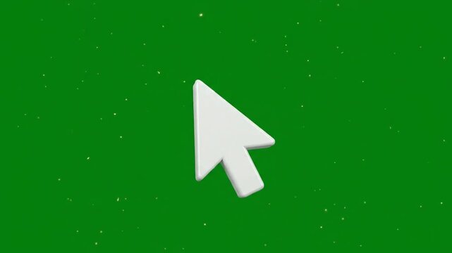White computer cursor clicking with glowing ripple effect on green