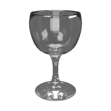 Empty glass wine goblet on transparent background