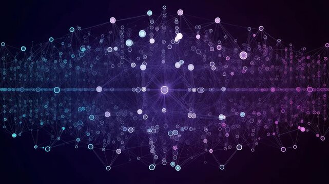 Neural data transfer networks glowing digital connections futuristic animation