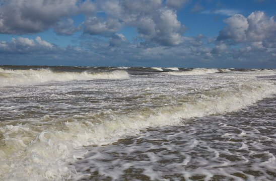 Waves crashing at Baltic Sea Coast in Mecklenburg Western Pomerania