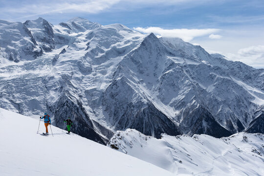 Crosscountry skiing at Le Brevent in Argentiere, France