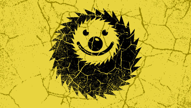 hedgehog symbol, color vector illustration