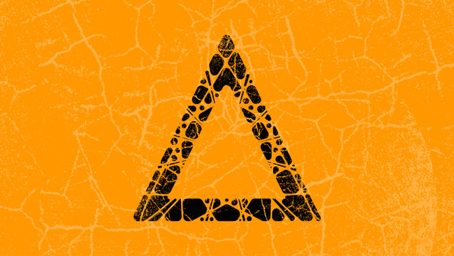 Triangular geometric frame, color vector illustration