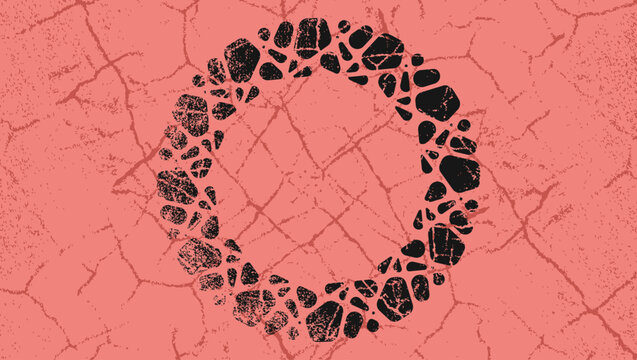 Round Geometric Frame , color vector illustration