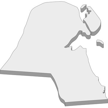 3D map dimension - continent Asia Kuwait