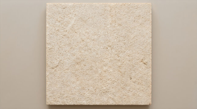 Square beige sandstone tile with natural rough texture for construction and interior design