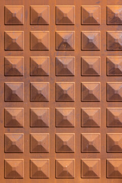 Textured Metal Surface with Raised Square Pyramids