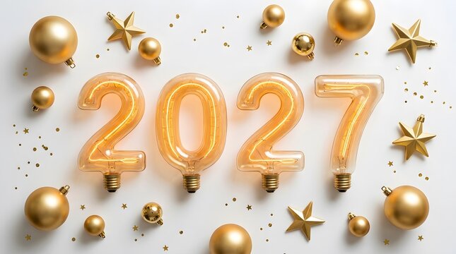 Celebrating the dawn of 2027 a golden new year's spectacle filled with hope joy and the promise of wonderful opportunities for all to