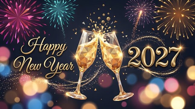 Celebrating the dawn of 2027 a sparkling toast to new beginnings joyful moments and a future filled with hope prosperity and unforgettable experiences