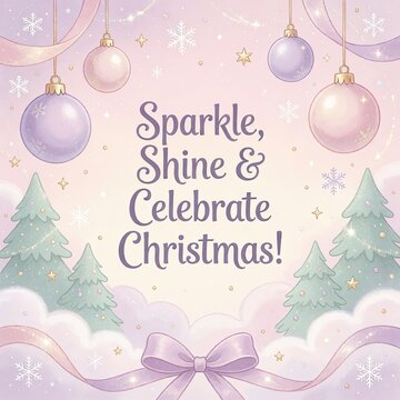 Sparkle Shine Celebrate Christmas with Trees Bows and Snowflakes