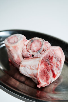 Frozen Bone Marrow on Metal Tray