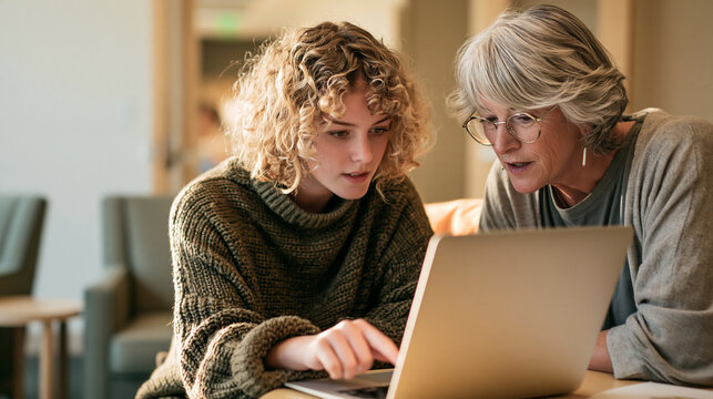 Young adult participant choosing a check-in option