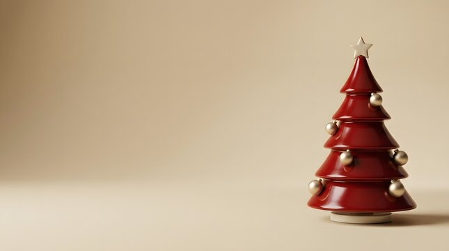 A festive and elegant miniature red christmas tree a symbol of joyful holiday traditions