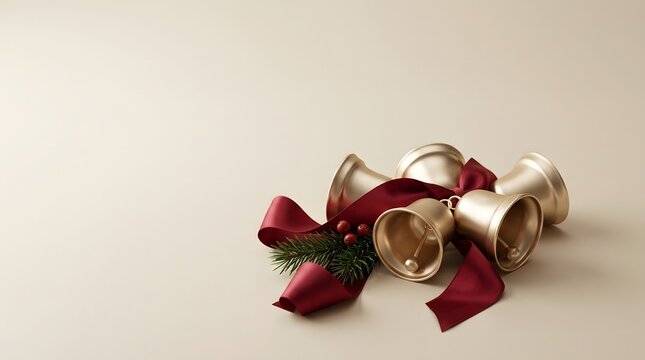 Elegant christmas ribbon arrangement a festive and decorative background for holiday season celebrations