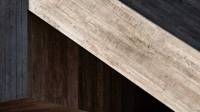 Minimalist Architectural Detail of Concrete Beam and Shadow