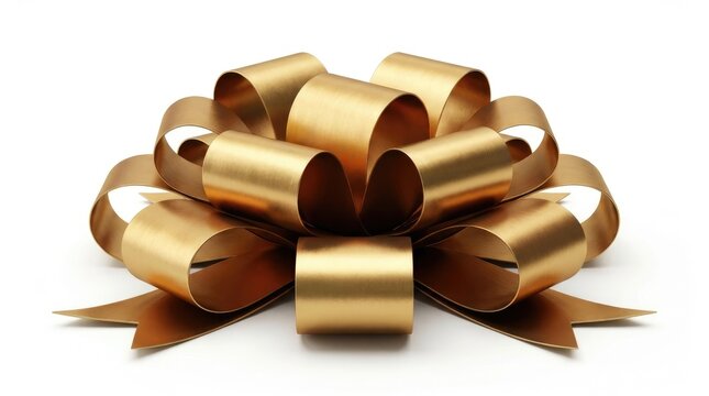 A beautiful golden gift bow a classic symbol of christmas giving and joyful celebration