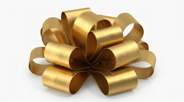 A beautiful golden gift bow a classic symbol of christmas joy and festive celebration