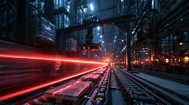 Automated Conveyor System in Modern Logistics Warehouse