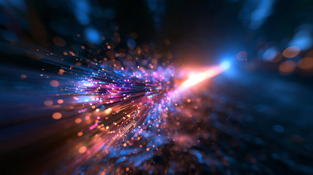 Fiber Optic Beam Emitting High Speed Digital Data