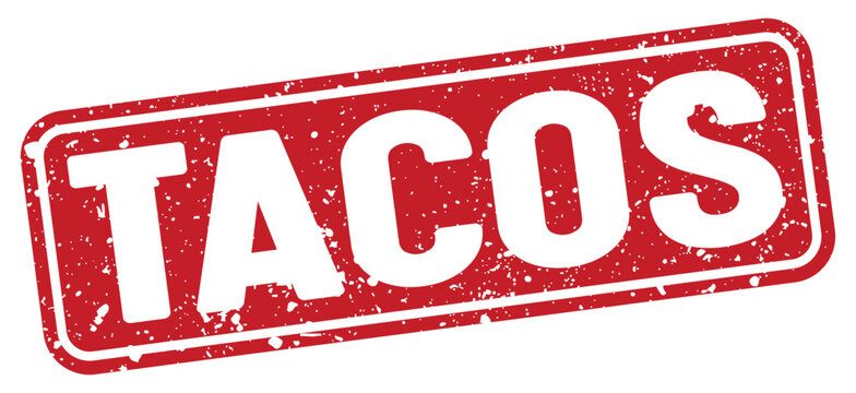tacos stamp. tacos red rectangular grunge stamp on transparent background
