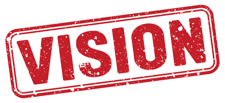 vision red grunge stamp with no background. vision stamp