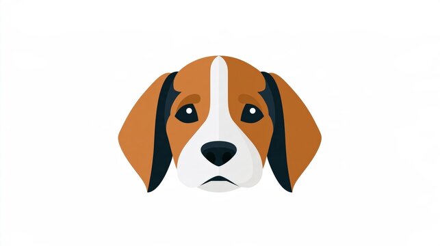 Animal - Cute beagle dog face vector illustration portrait