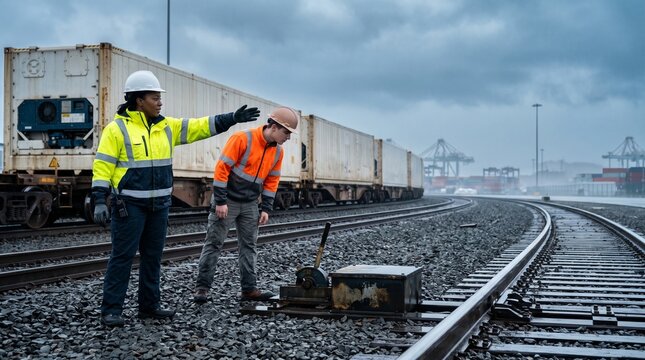 Rail switch coordination beside refrigerated containers